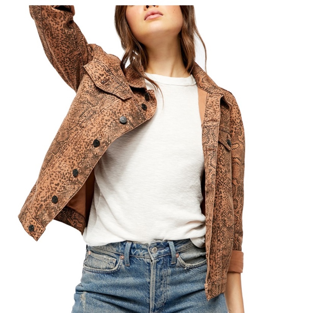 Free people snake trucker jacket